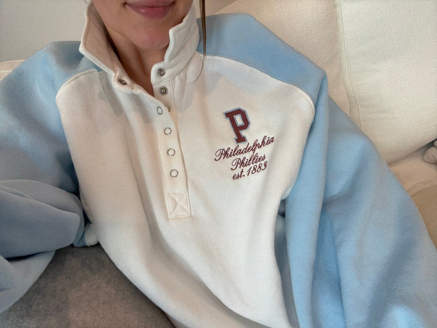 Phillies Button Up Sweatshirt