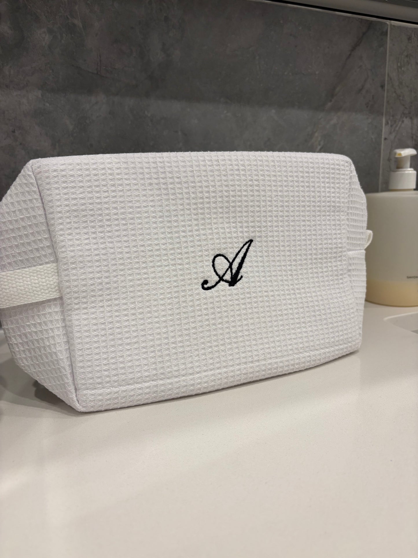 white custom cosmetic bag