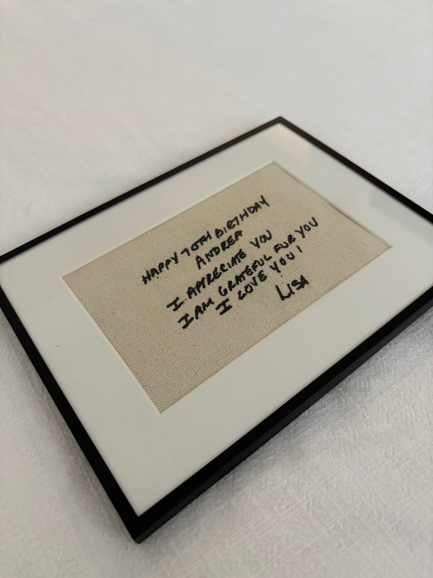 custom framed handwriting