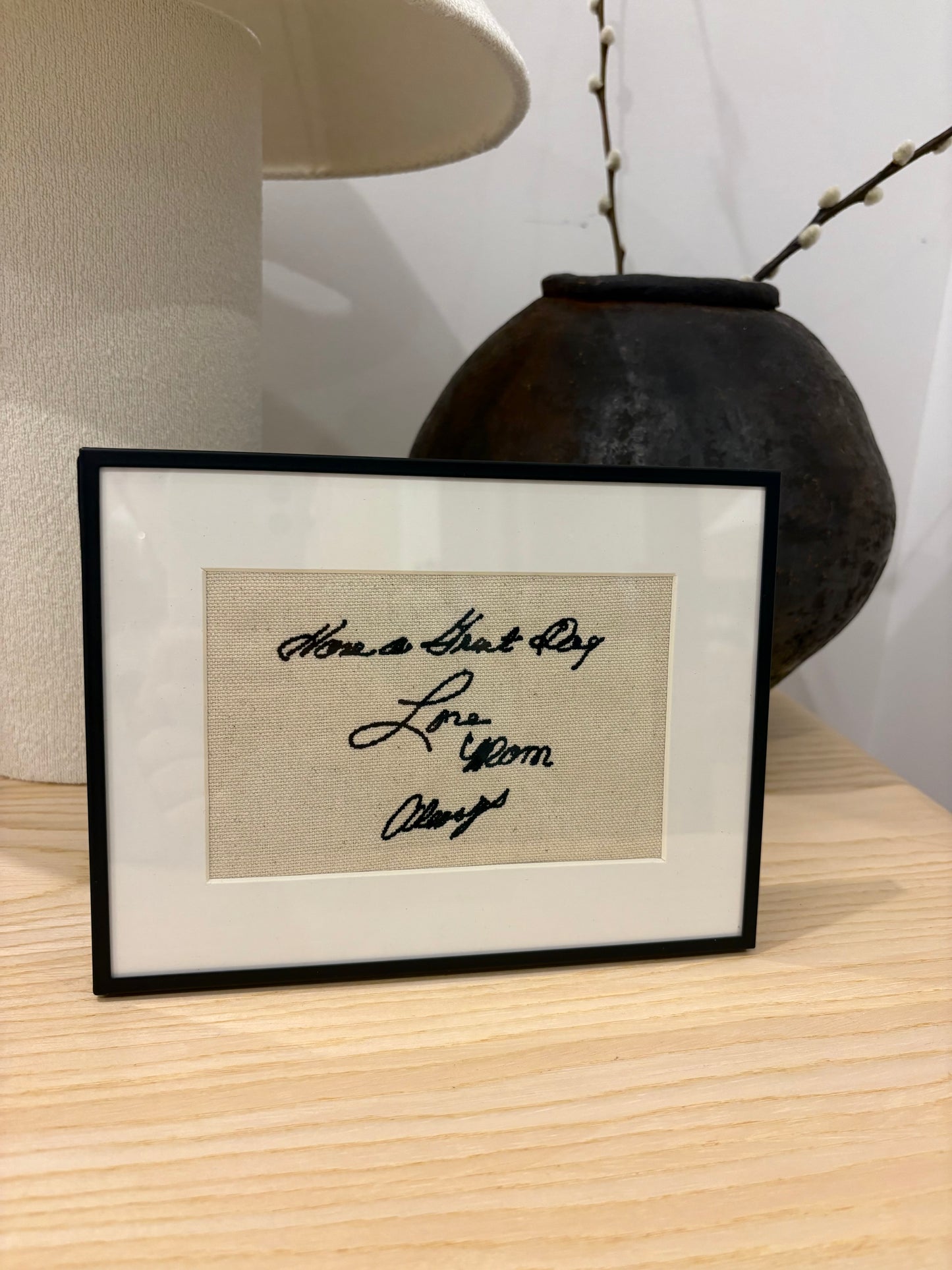 custom framed handwriting