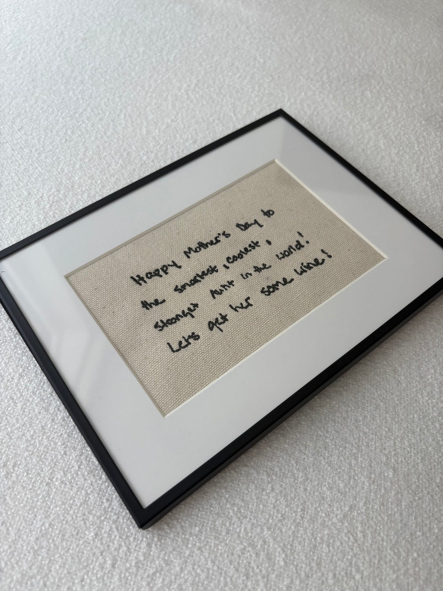 custom framed handwriting