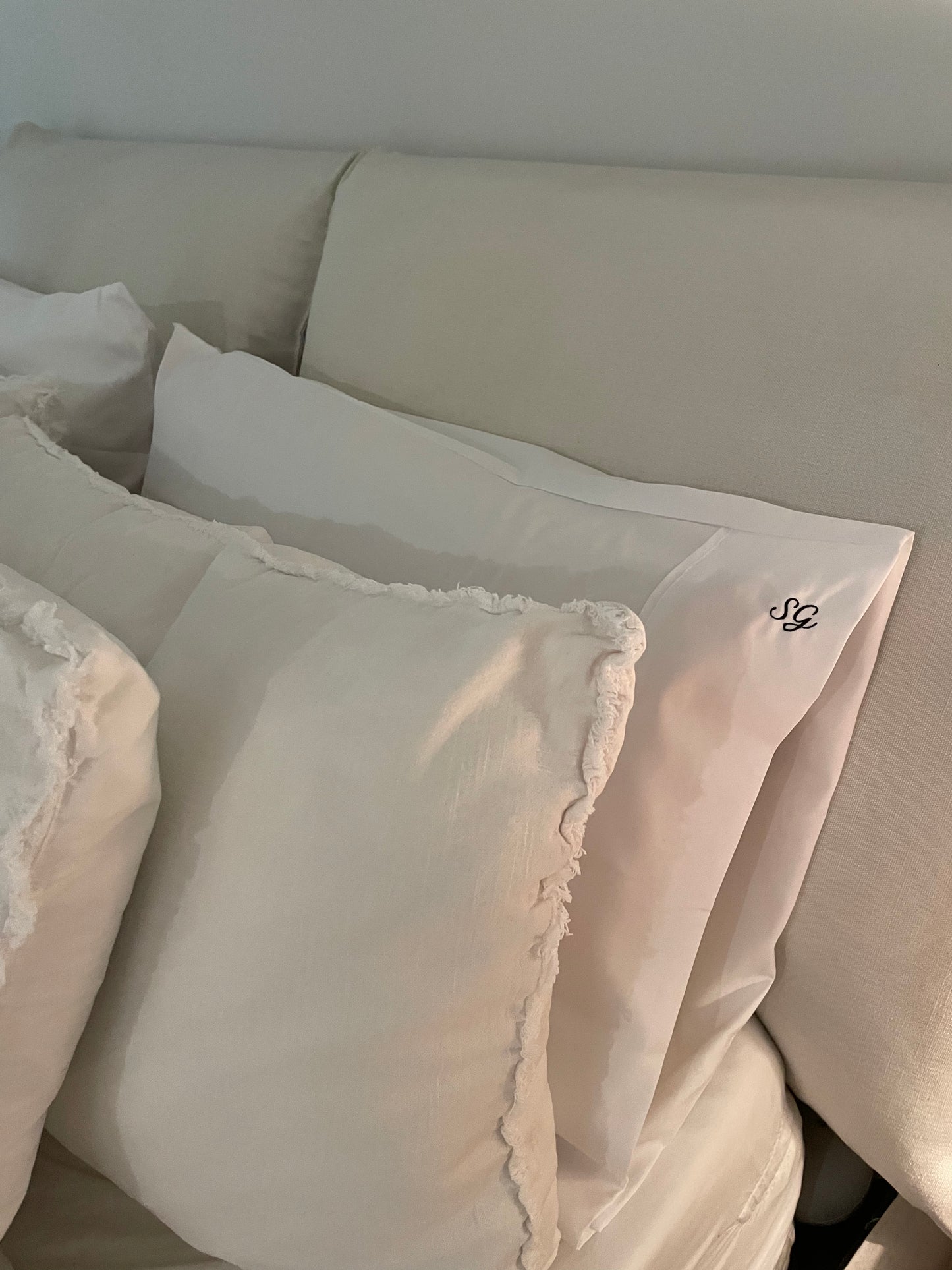 set of 2 custom initial pillowcases
