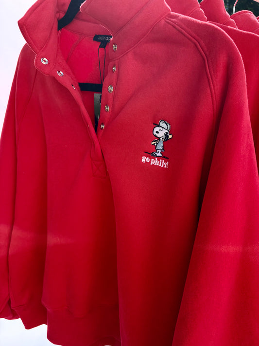 Snoopy Button Up Sweatshirt