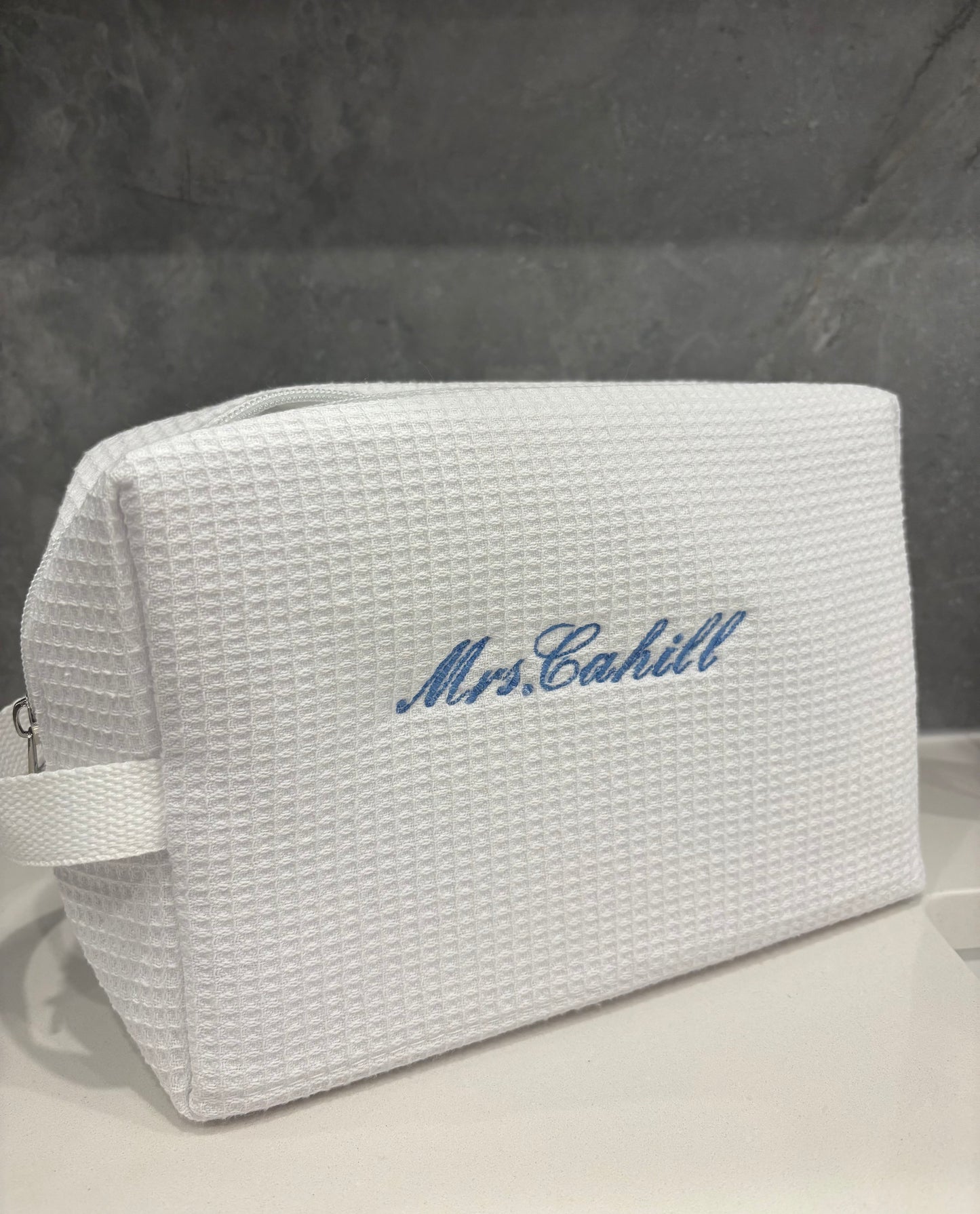white custom cosmetic bag
