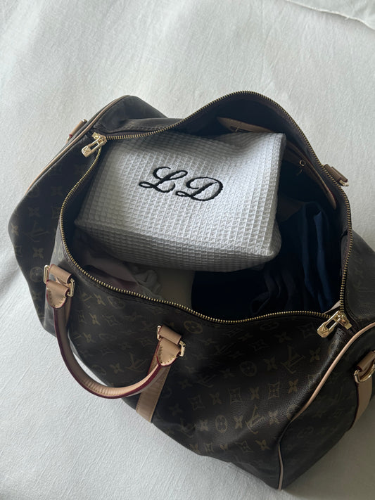 white custom cosmetic bag