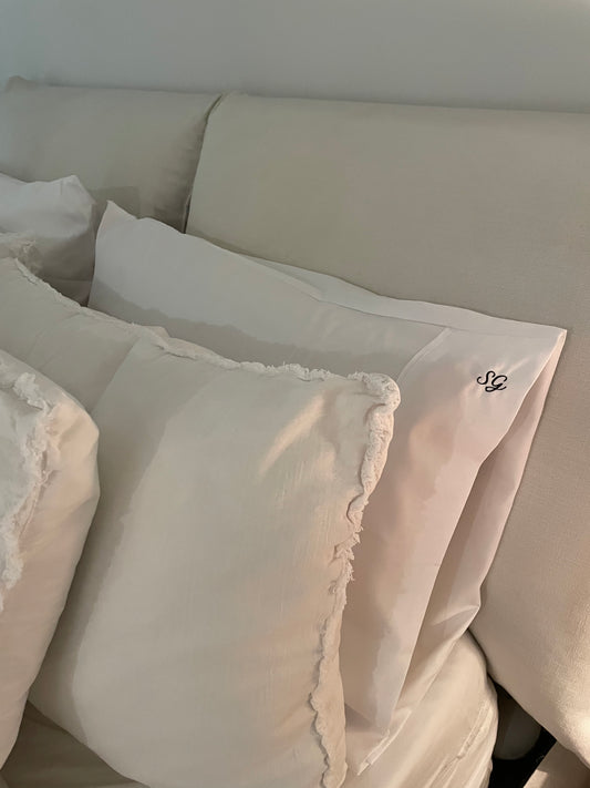 set of 2 custom initial pillowcases