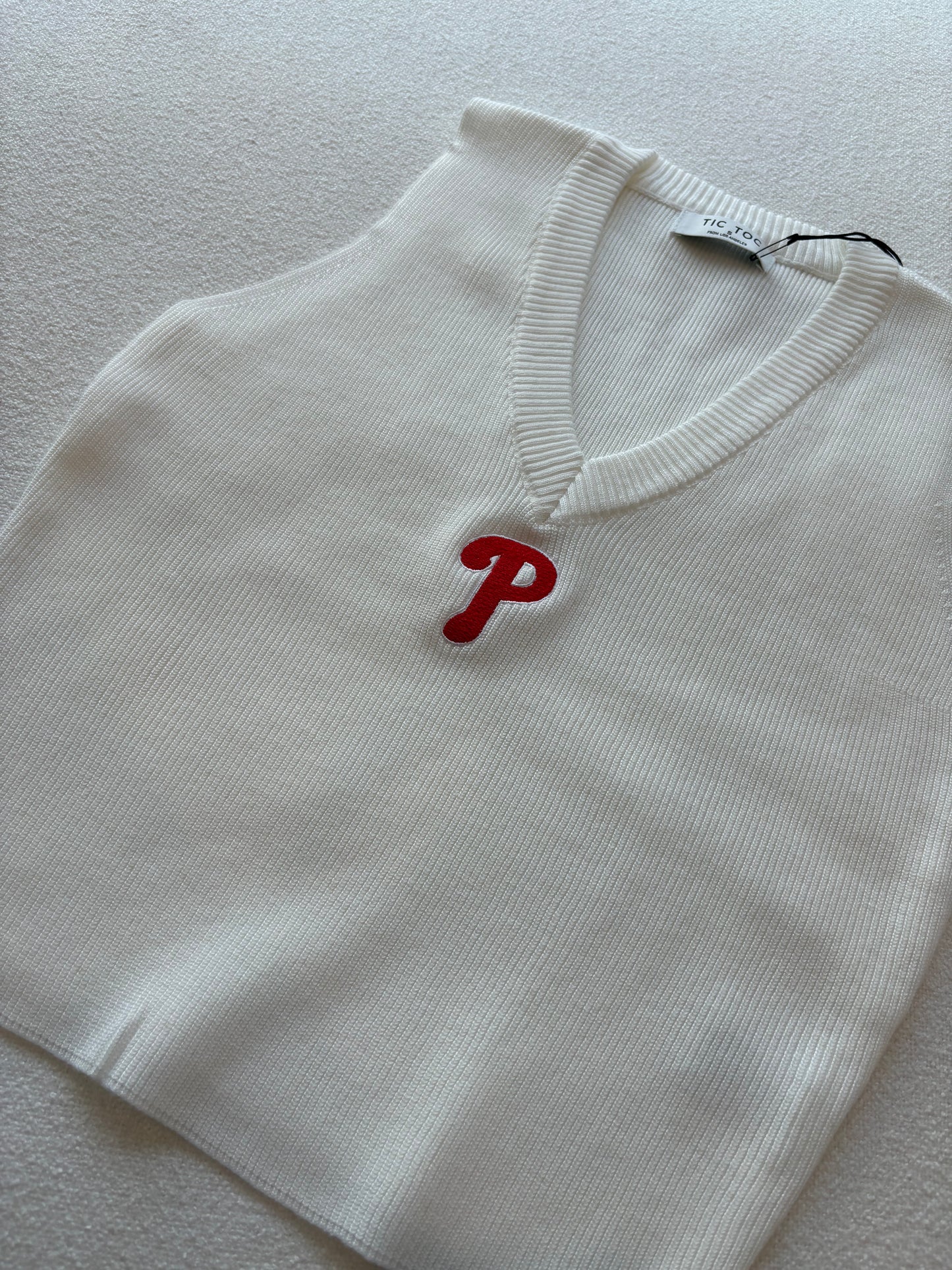phillies white sweater vest