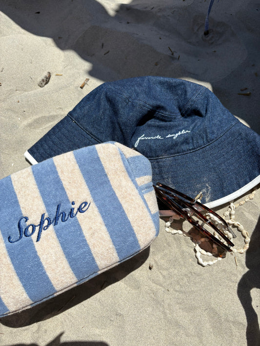 terry cloth custom cosmetic bag