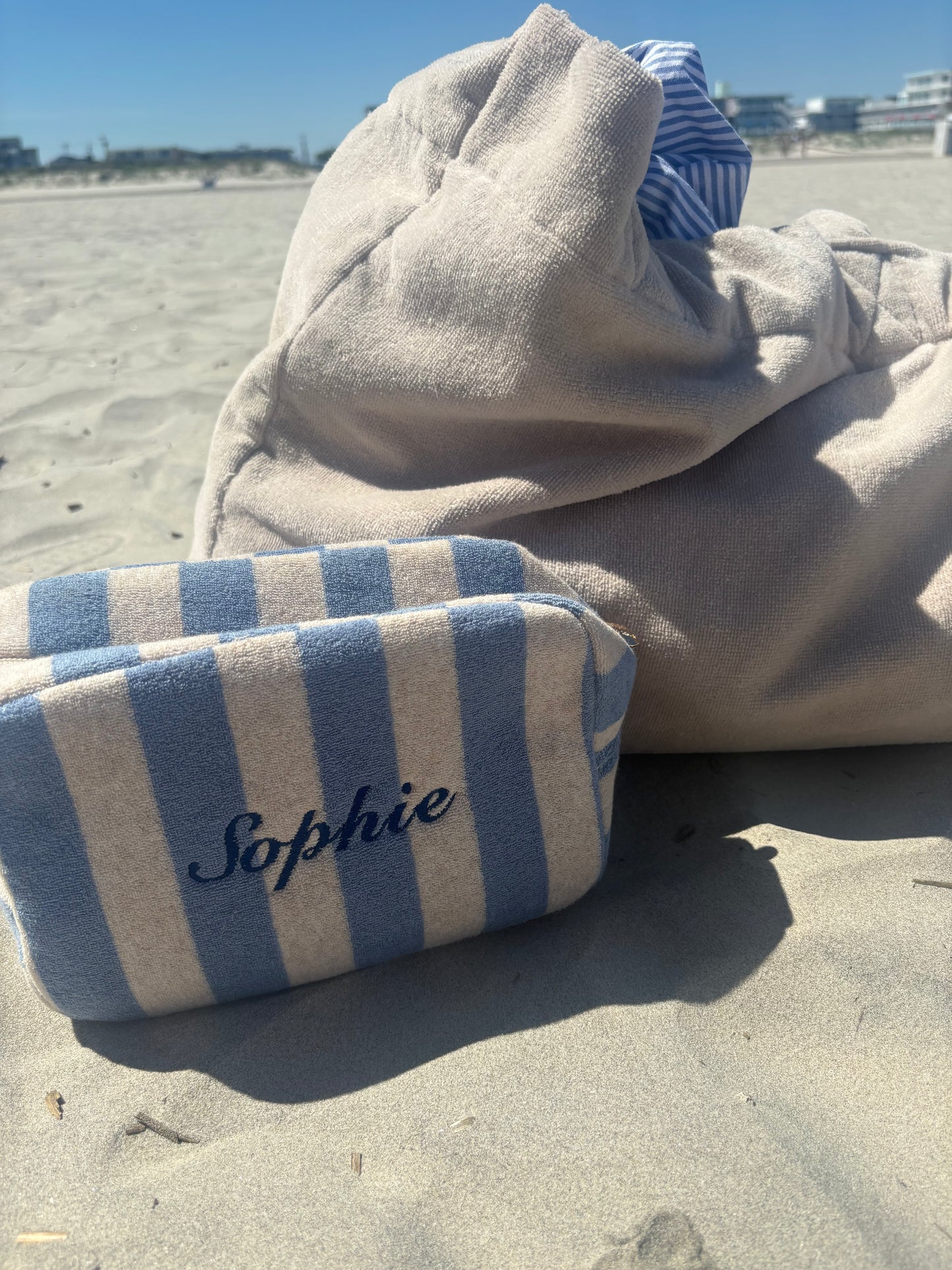 terry cloth custom cosmetic bag