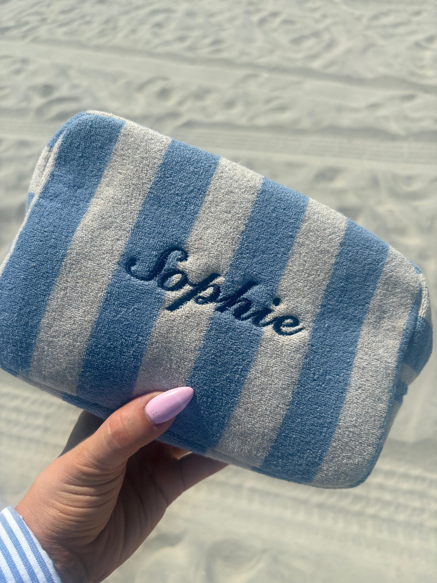 terry cloth custom cosmetic bag