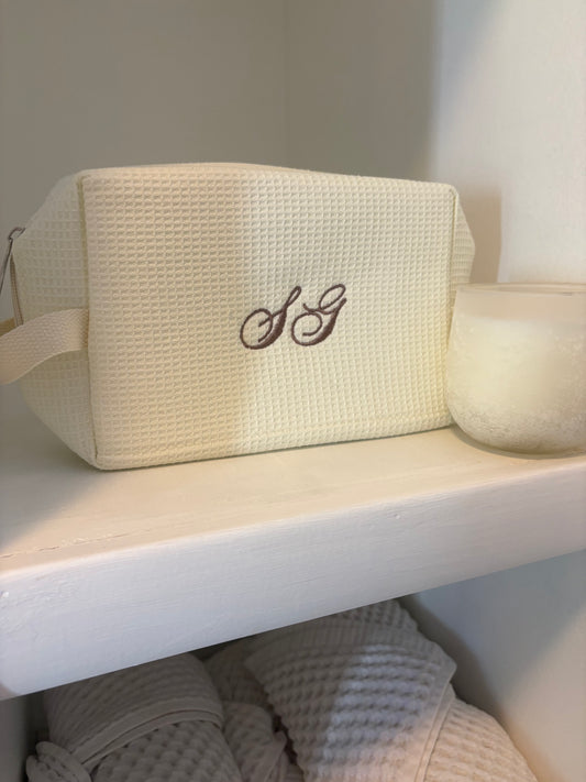 cream custom cosmetic bag